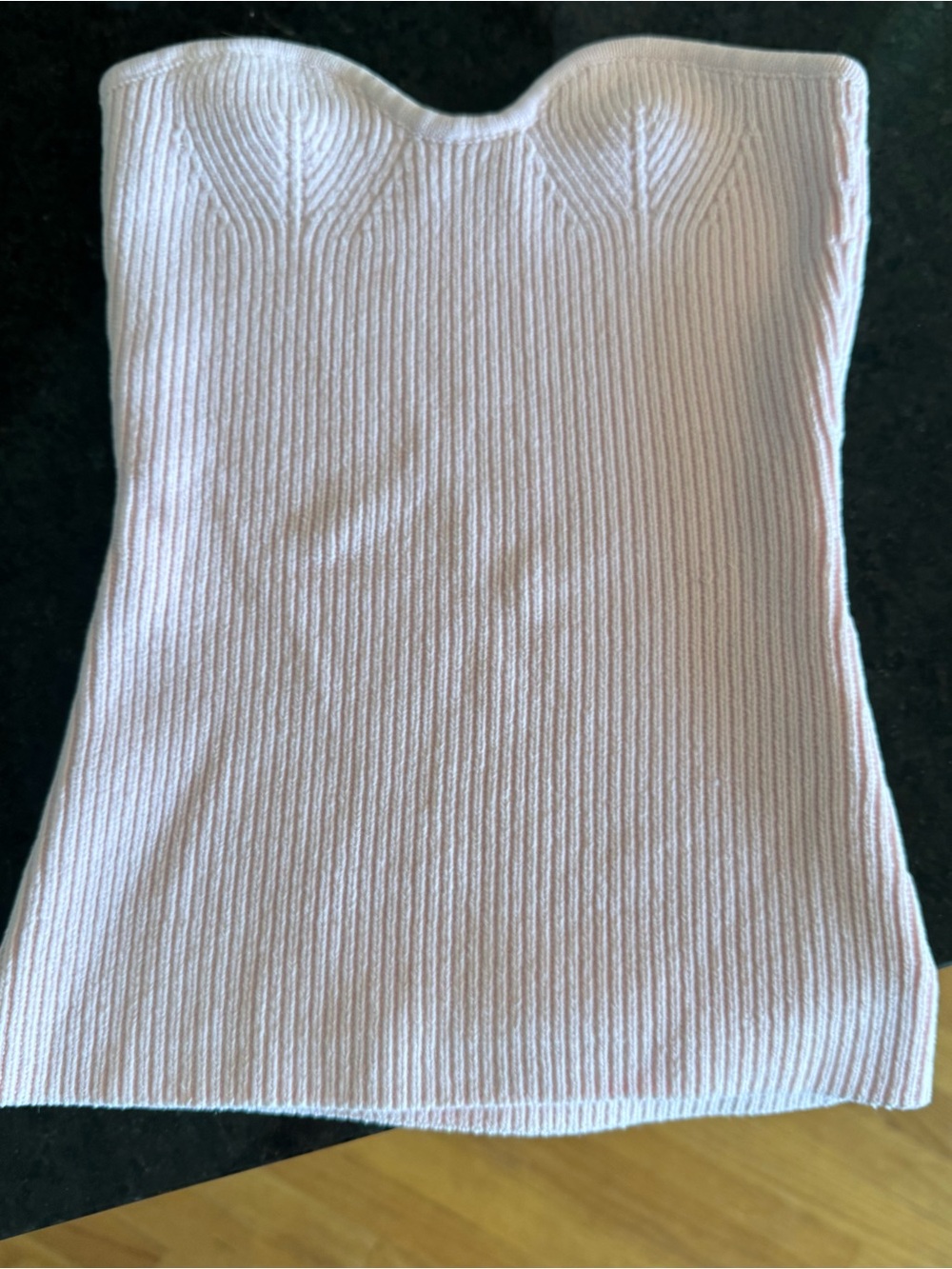 Petal & Pup Pale Pink Ribbed Strapless Tube Top